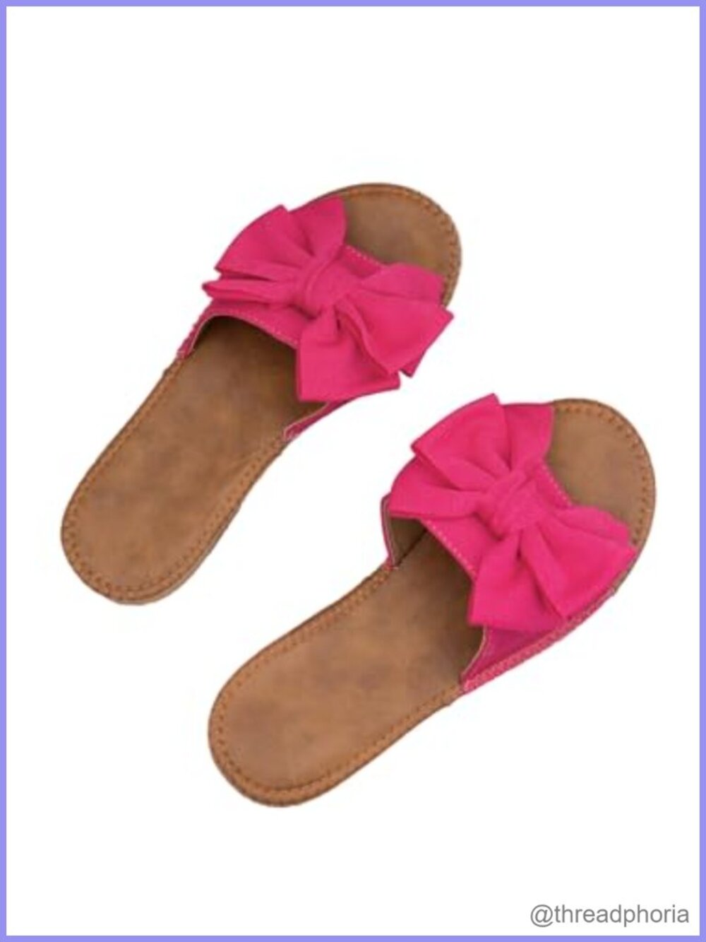 GORGLITTER Women's Flat Sandals Open Toe Bow Decoration Slip On Beach Sandals